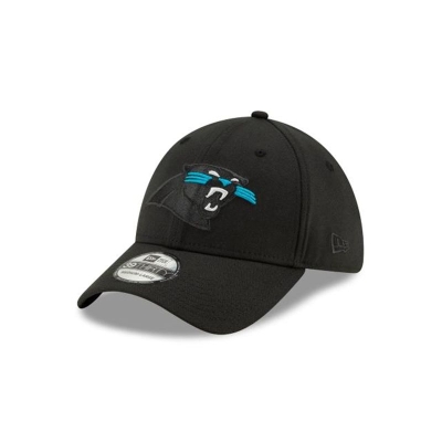 Black Carolina Panthers Hat - New Era NFL NFL Logo Elements 2.0 39THIRTY Stretch Fit Caps USA2054793